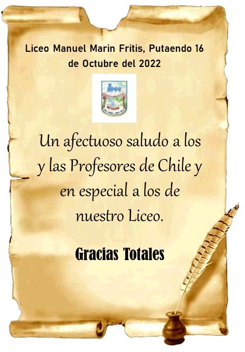 Saludos día del Profesor